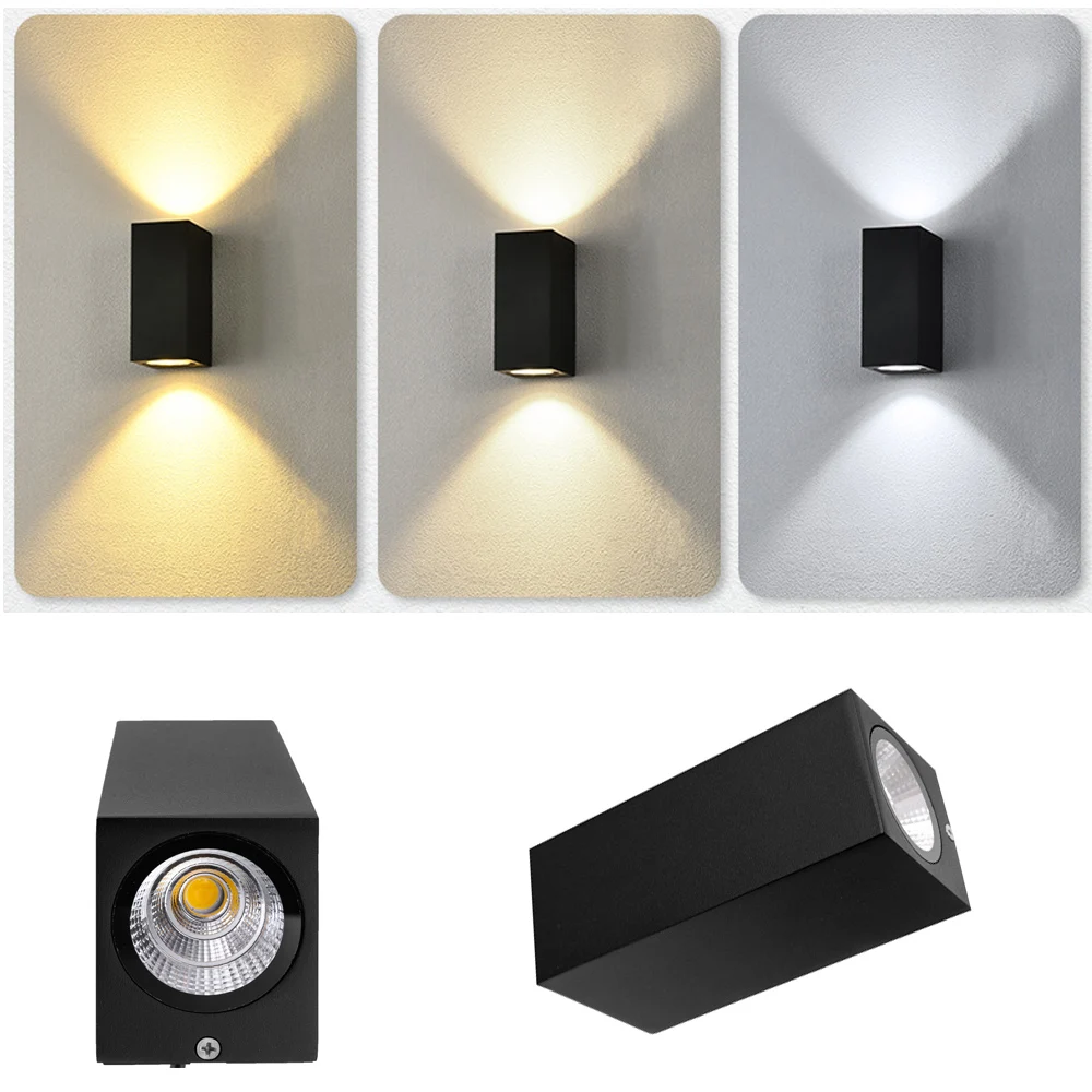 

Up and Down 10W Waterproof IP65 Cube COB LED Wall Sconce Lamp Modern Decoration Lamp Surface Mounted Garden Porch Light