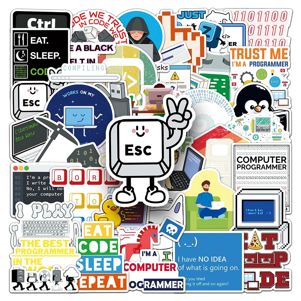 computer sticker 50 programming internet coding... 10/30/50PCS Programming Hackers Network Security Stickers DIY Engineers ...