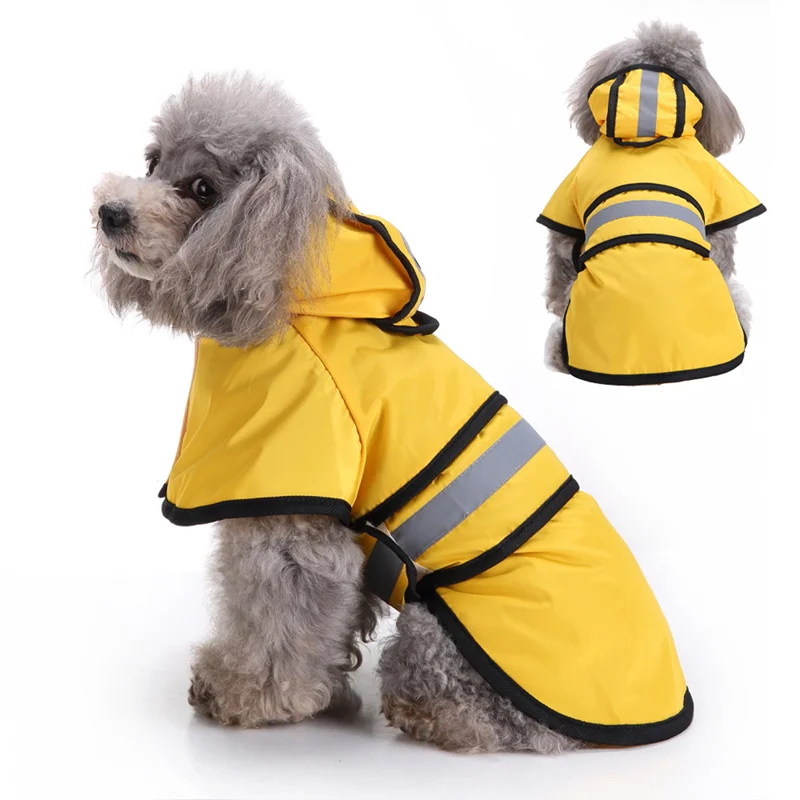 Raincoat reflexivo para cães pequenos, Impermeável impermeável para Pet, Roupas ao ar livre para cães