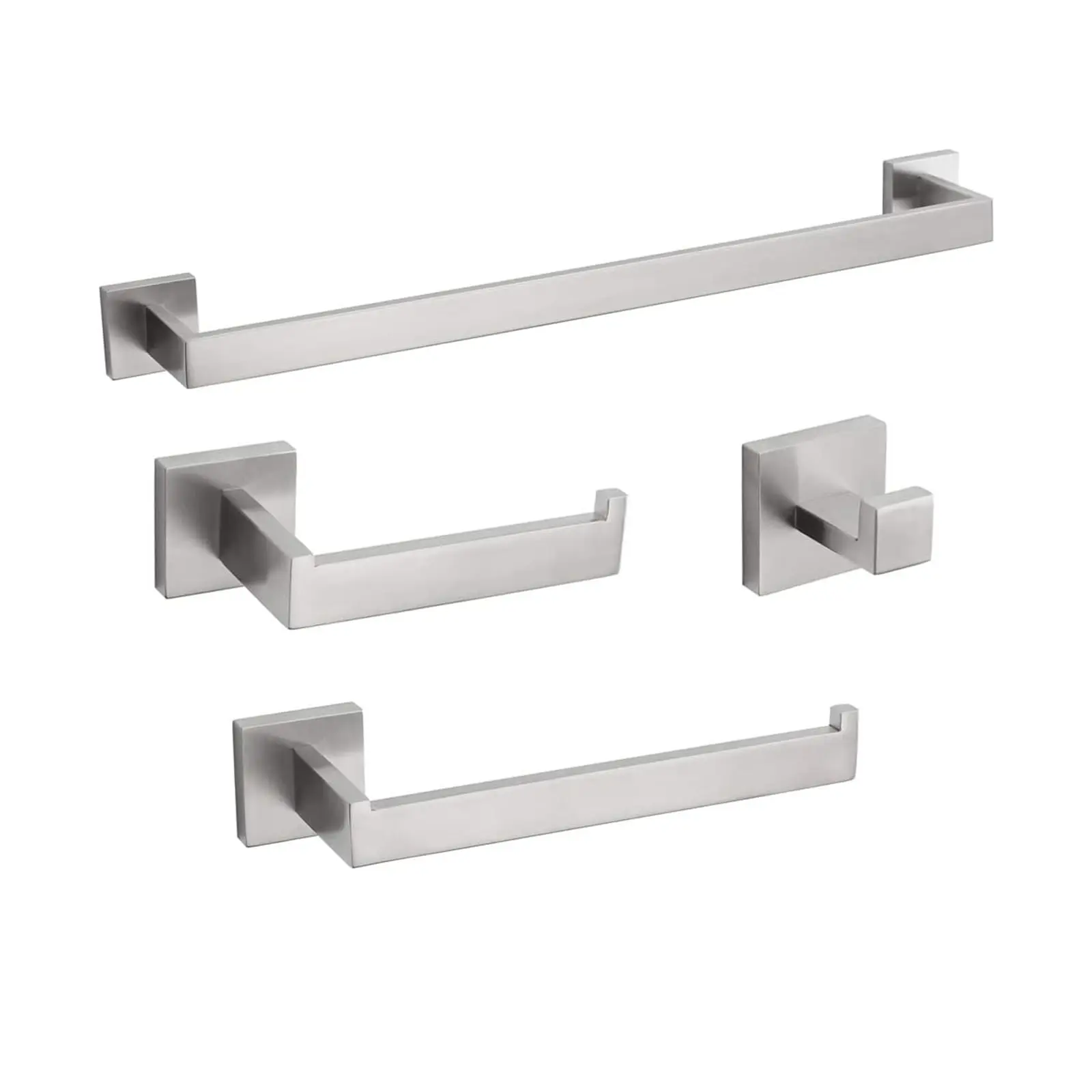 อุปกรณ์ห้องน้ําชุดอุปกรณ์ห้องน้ําสีดํา Robe Hook ผ้าเช็ดตัวราวบาร์ชั้นวางบาร์ผู้ถือกระดาษทิชชูผู้ถือแปรงสีฟัน 1