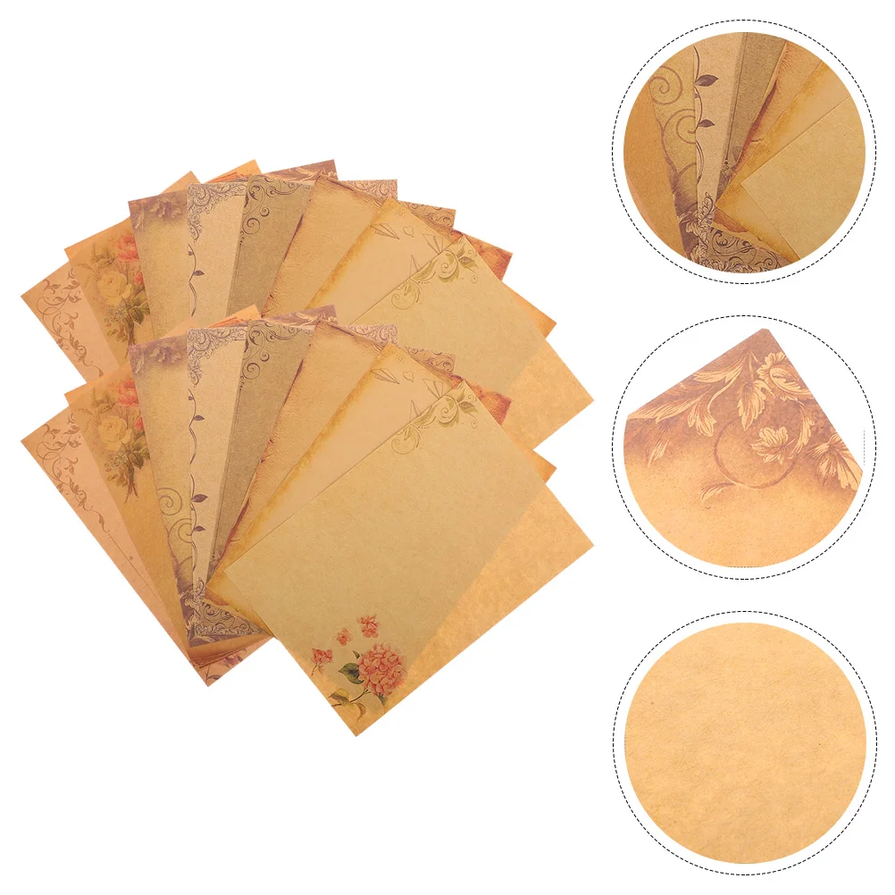 

40 Sheets Kraft Paper Creative Letter Supplies Decorate Writing Stationery Stationary for Letters