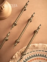 Santaya Poignée en laiton antique de style islamique pour porte de meuble, poignée de porte d'armoire en bronze brossé, bouton d'armoire de cuisine, accessoires de quincaillerie 1