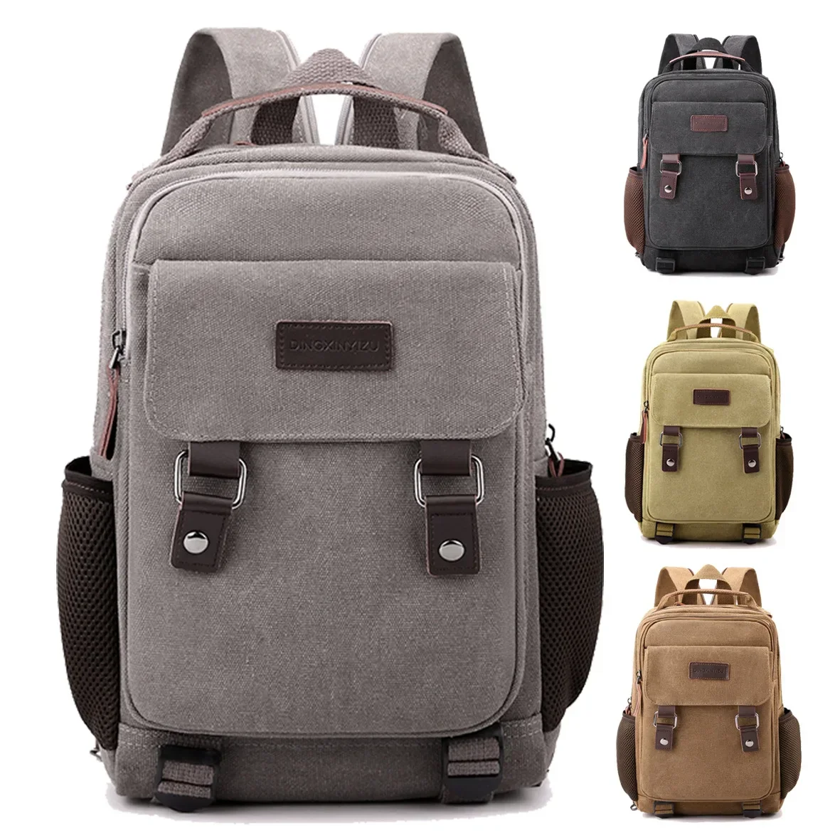 Mens Backpack Canvas Casual Mini School Bag Rucksack Man Multi-function Crossbody Bag Travel mens backpack