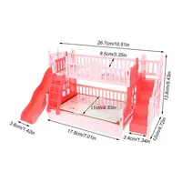 Lit superposé miniature rose 1:12 pour maison de poupée avec toboggan, accessoire de maison de poupée DIY, mini mobilier de chambre, cadeau d'anniversaire pour filles 2