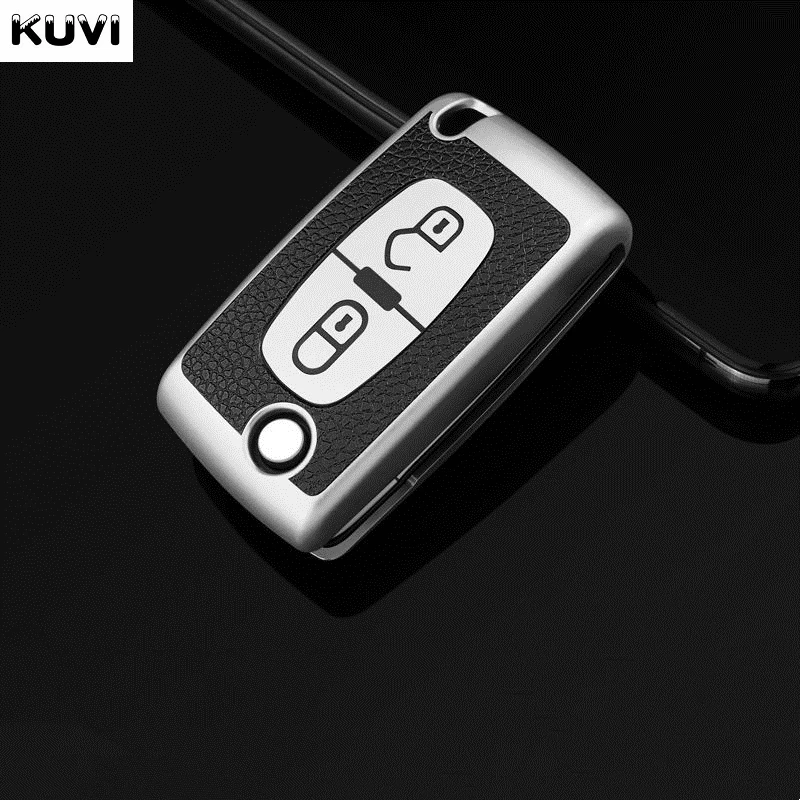 Key Case Cover 2 3 Button for Citroen C-Crosser C3 C4 Picasso Berlingo Peugeot Partner Tepee 207 307 308 407 Keychain