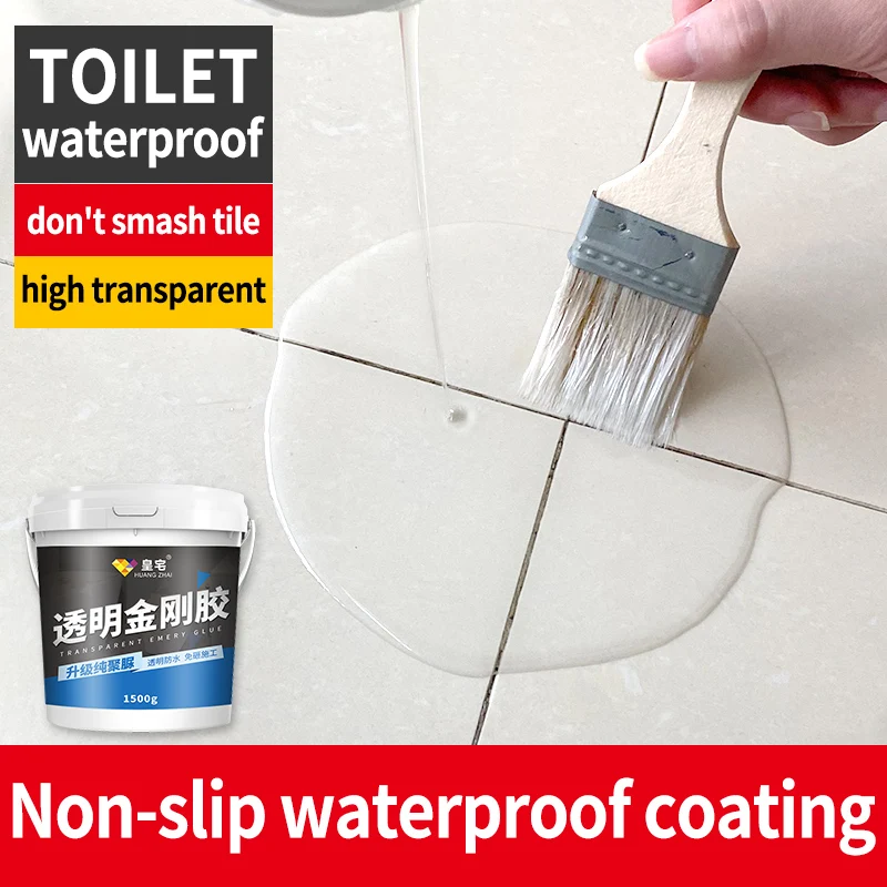 Toilet transparent waterproof adhesive tile floor leakage repair free brick leakage proof penetrant polyurea coating