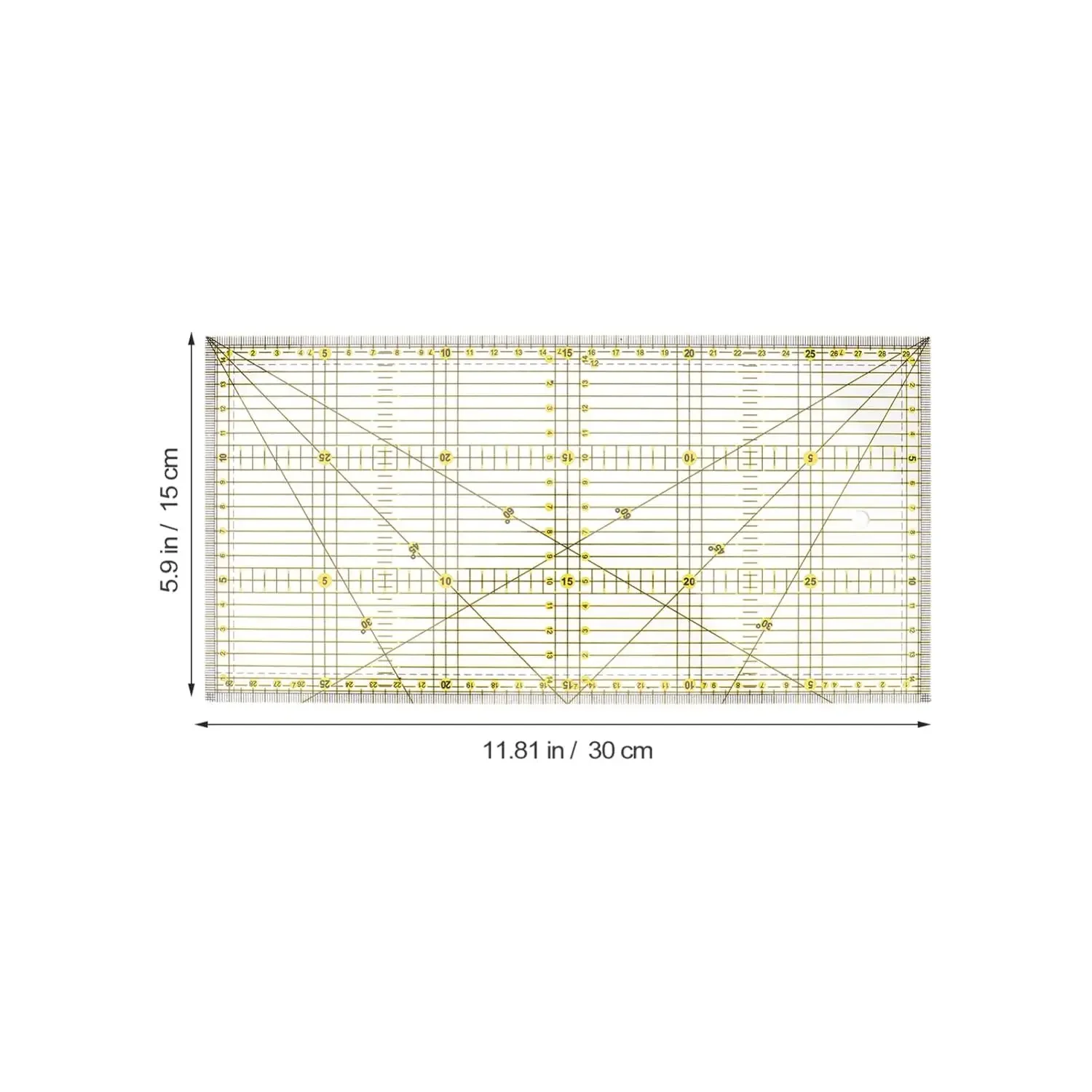 Quilters Ruler with Double Colored Grid Lines 6