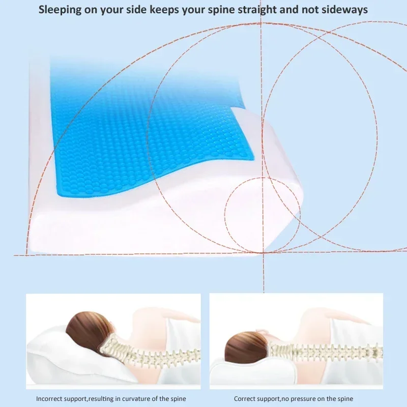Summer Gel Orthopedic Memory Foam Pillow Slow Rebound Comfy Sleeping Butterfly Shaped Pillows Neck Support Cervical Breathable 5