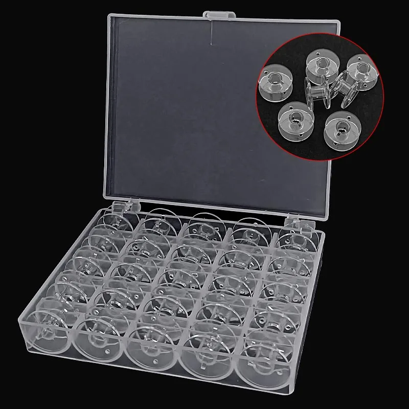 25Pcs Clear Plastic Sewing Machine Bobbins Class 15, Sewing