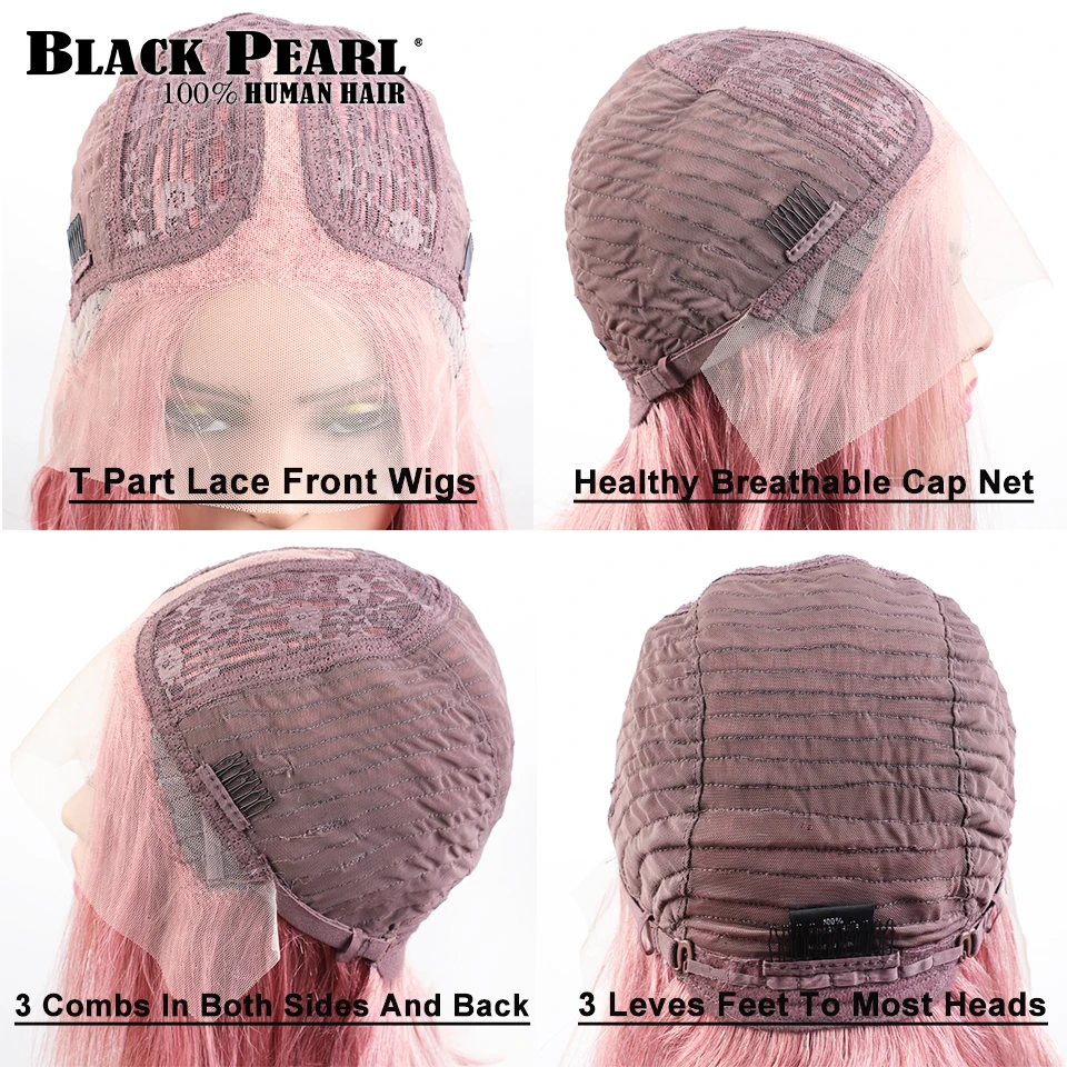 Pink Short Bob Hair Glueless Lace Front Human Hair WIg Pink Human Wigs For Women Pre-Plucked Transparent Lace Front Bob Wig