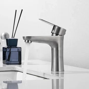 Rubinetti per bagno in acciaio inossidabile Elyn 304 Miscelatore caldo freddo montato su piano Rubinetto per lavabo singolo freddo per lavabo 1