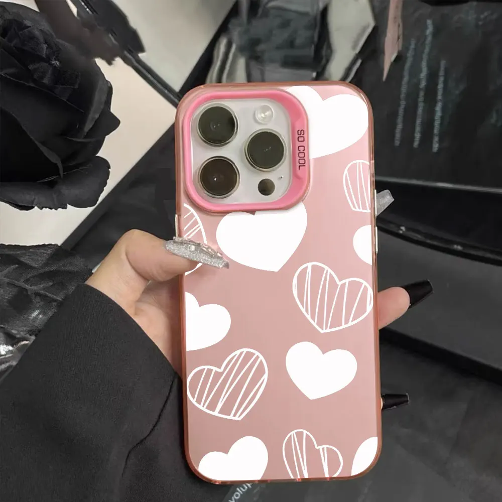 Elegant Love Heart Shockproof Phone Case - Luxury Protective Cover
