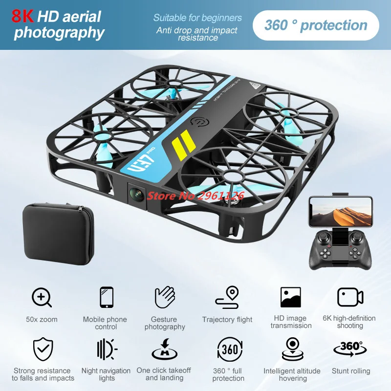 Mini Drone 4K 6K 8K avec Caméra, 2 Batteries, Jouet Télécommandé