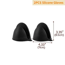 Premium Air Fryer Accessories Set with Stainless Steel Grill Racks and Rectangle Silicone Basket (2PCS Gloves)