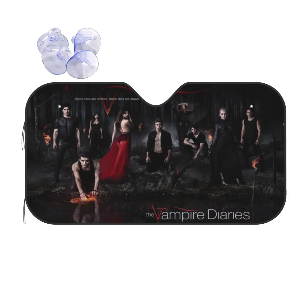 

Damon Salvatore The Vampire Diaries Plaid Funny Windshield Sunshade 76x140cm Foils Car Sunshade Ice Shield Dust Protection