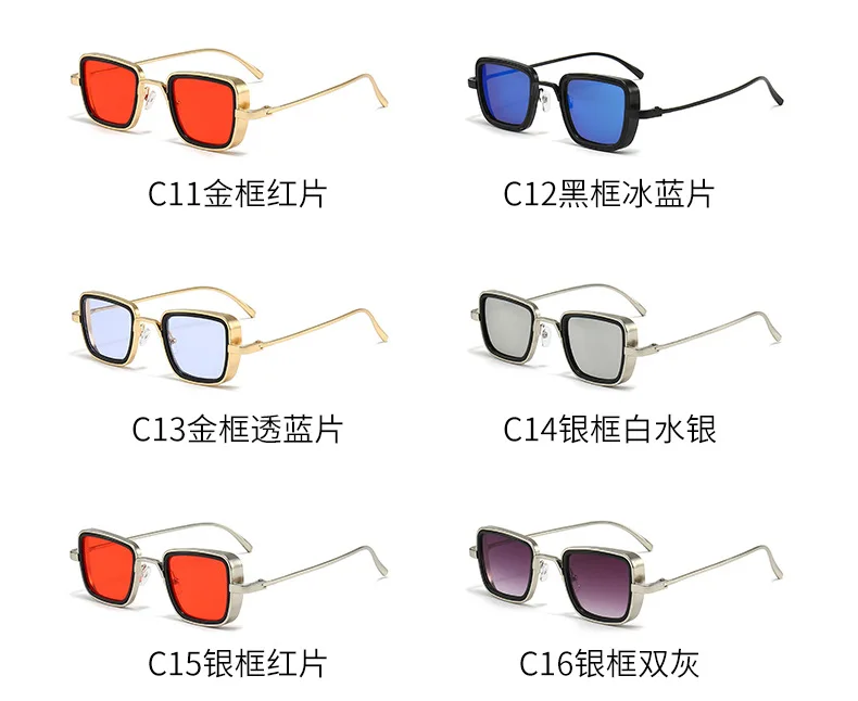 Vintage Metall Rahmen Quadrat Sonnenbrille Für Frauen Männer Punk Sonnenbrille Weibliche Brillen Oculos De Sol für Männlich Weiblich Brillen – Detail 8