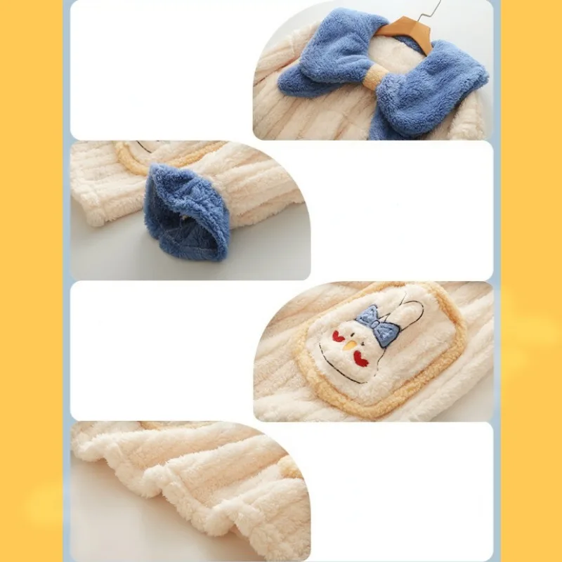 2024 New Coral Velvet Pajamas Women Winter Loungewear Sweet Cute Thick Plush Sleepwear Student Nightwear Set Cartoon Homewear