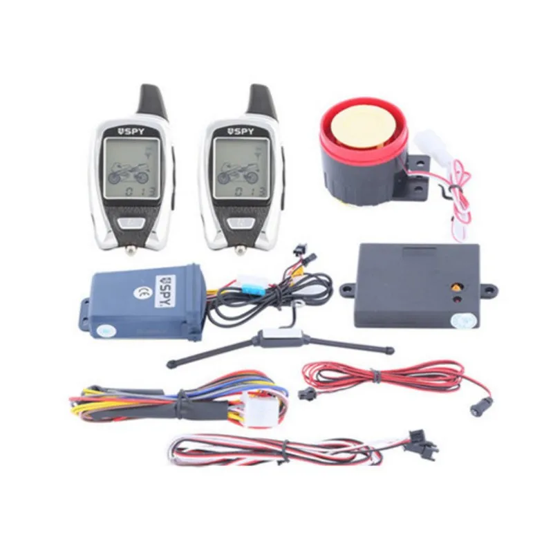 SPY 2 Way Motorcycle Alarm System Remote Engine Start Starter Microwave Sensor Colorful LCD Pager Display motorcycle alarm bike alarm anti theft alarm