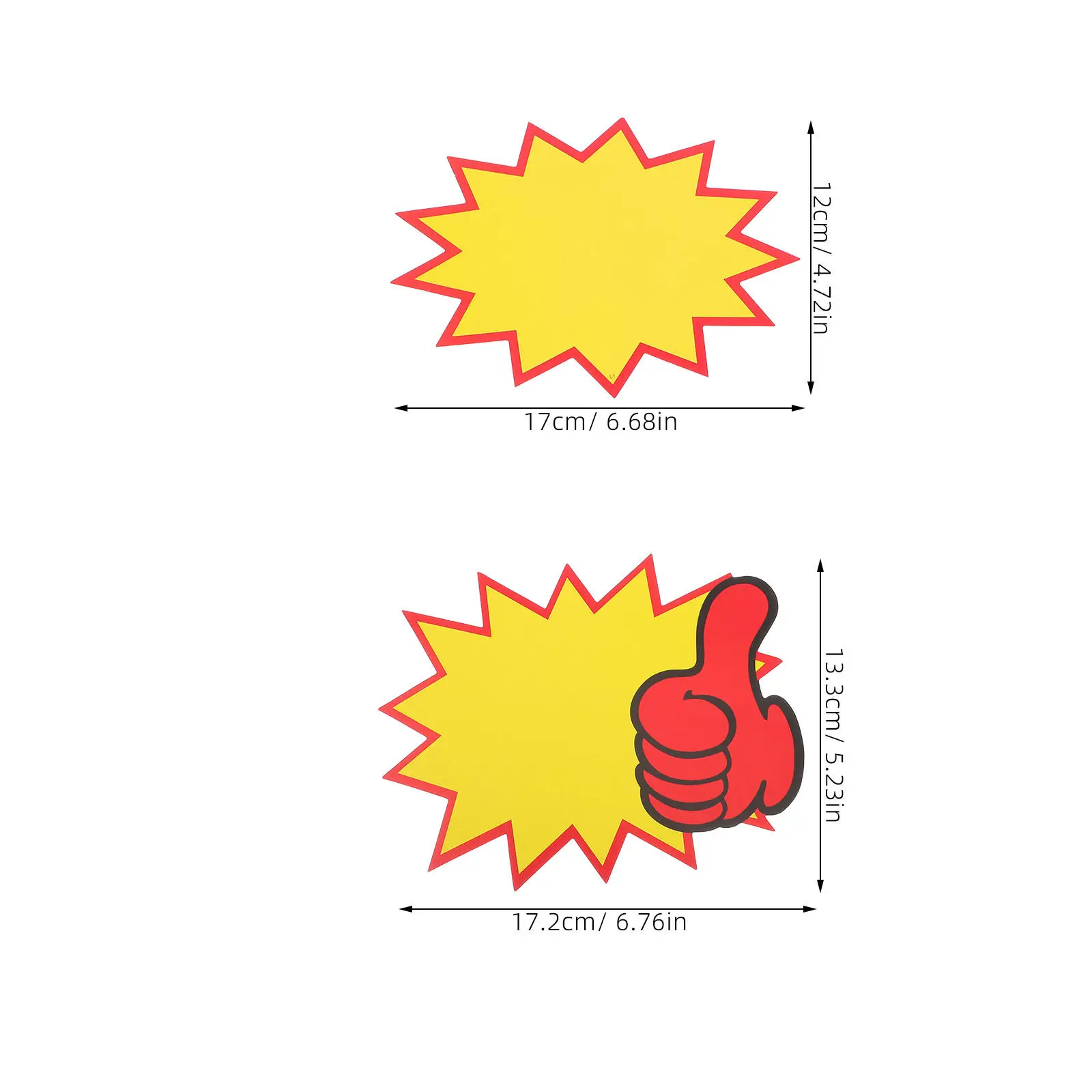 100Pcs 지울 수 있는 가격표 양면 쓰기 가능 소매점 디스플레이 태그 상점용 빈 스타 버스트 디자인 슈퍼마켓 차고 판매용