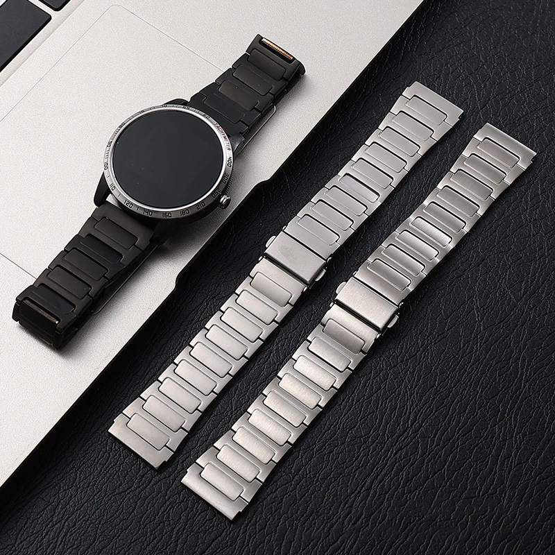 22mm Stainless Steel Men's Smartwatch Bracelet