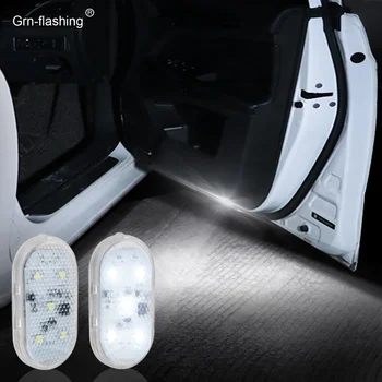 2 PCS LED Magnetically Car Door Lights USB Rechageable Welcome Light Car Interior Night Lamp for Anti-collision Warning Lighting
