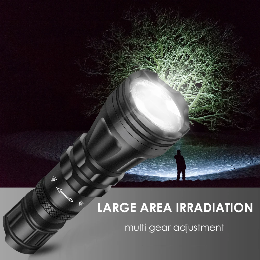 

UniqueFire 2001 Fresnel Lens LED Tactical Flashlight 2500 Lumens Water Resistant Torch 3 Modes Adjustable for Hiking Camping