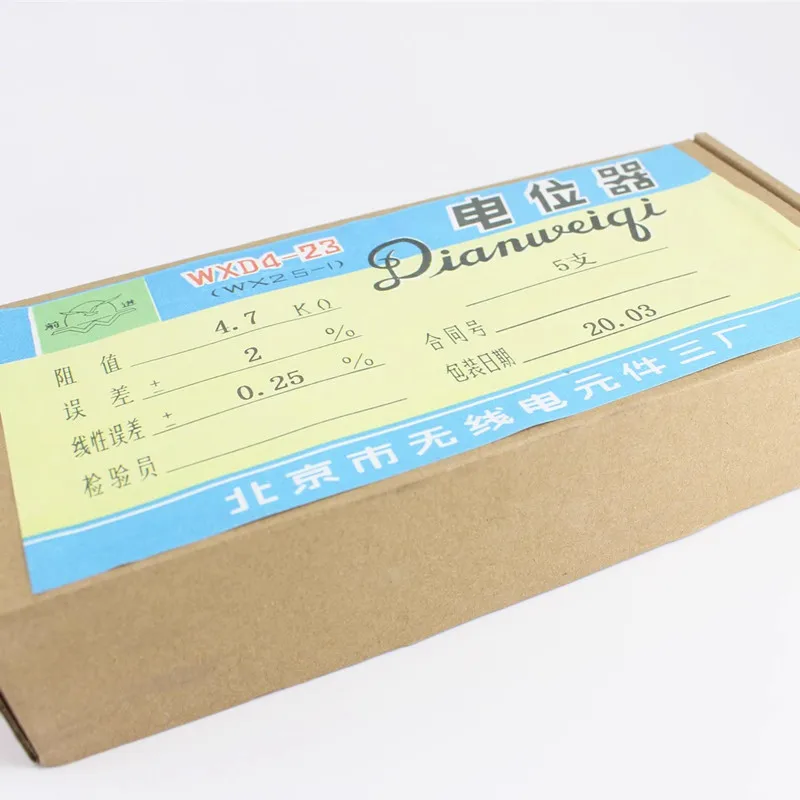 1pcs Ten coils of wire wound potentiometer WXD4-23 3W 1K&Omega; 2.2K&Omega; 4.7K&Omega; 10K&Omega; Can rotate 3600 degrees