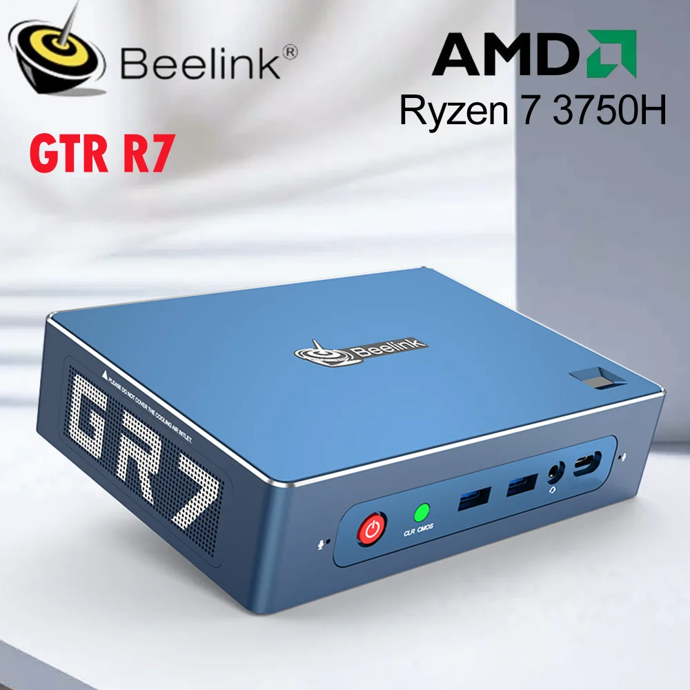 Beelink GTR AMD Ryzen 7 3750H Мини ПК Windows 11 DDR4 16 ГБ 500 SSD Wifi 6 BT5.0 Двойной HD DP USB3.0 1000M игровой