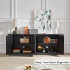 64" Sideboards with Storage, Adjustable Shelves, Wooden Vertical Striped Cabinet, Accent Cabinet, Modern Sideboards 3