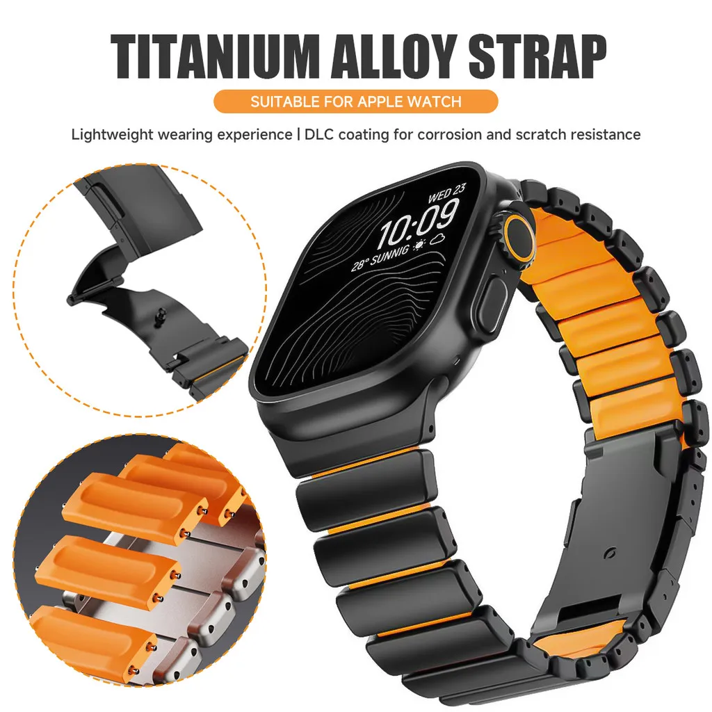 Luxury Titanium Silicone Watch Strap Bracelet