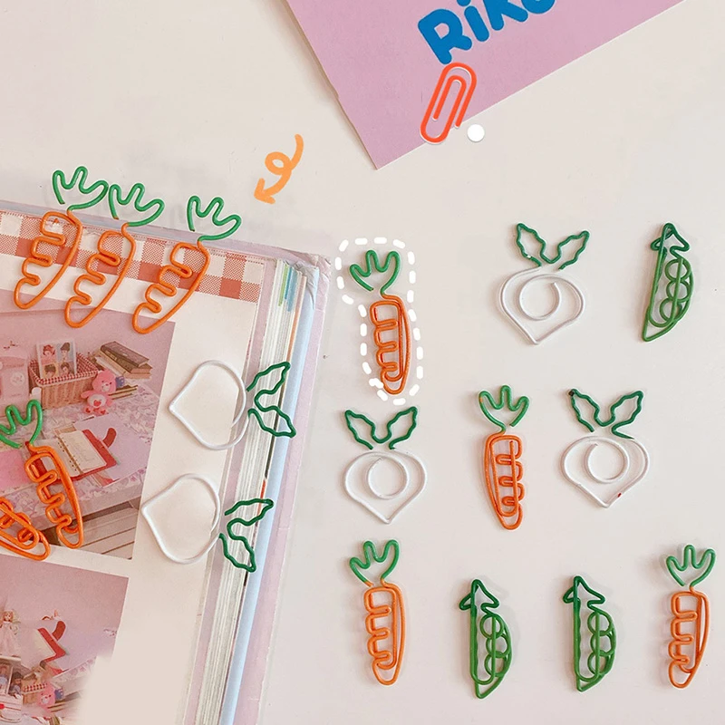 File Memo Clip Metal Bookmark Decorative Vegetables Shaped Mini Paper Clip
