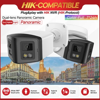 4MP 8MP Dual Light Panoramic Camera POE Built in Mic Speaker Human Detect Color Night Vision Surveillance Hikvision Compatible 1