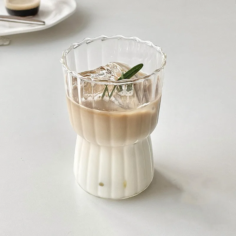 Striped Glass Cup Ripple Drinking Glassestea Juice Cup Quality Water Milk Home Drinkware Glass Office Coffee Cup