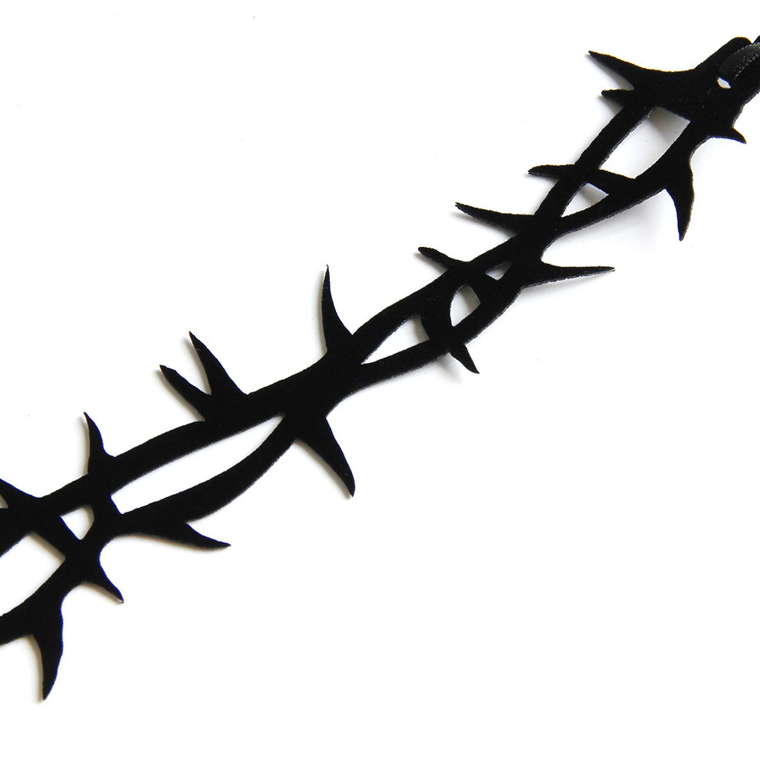 Gothic Black Lace Velvet Thorn Choker Necklace - Punk Fashion Jewelry for Women Halloween Party Accessory