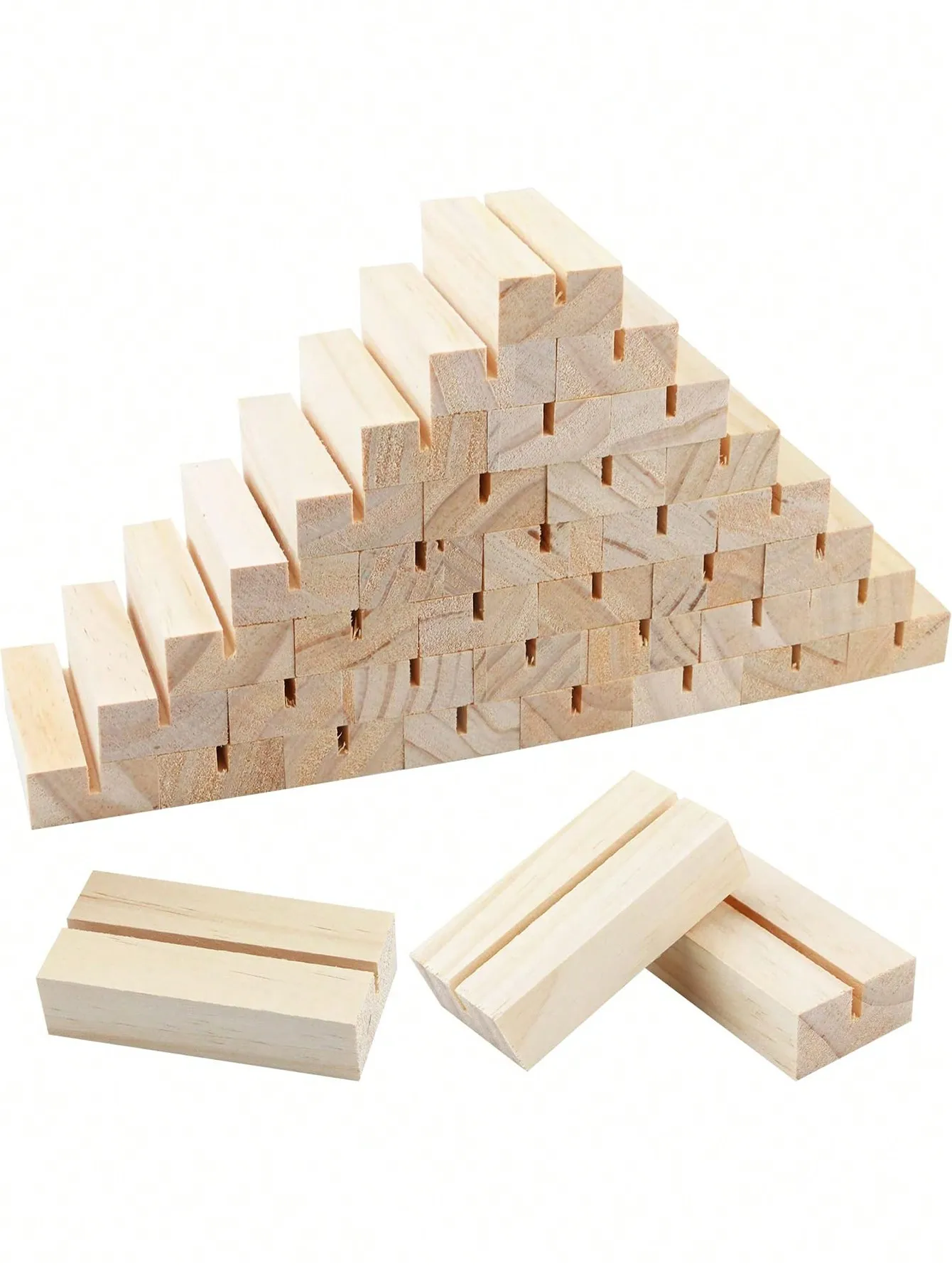 10/20Pcs Rustic Wedding Wooden Place Card Holders Photo Postcard Clip Stand Party Table Number Name Sign