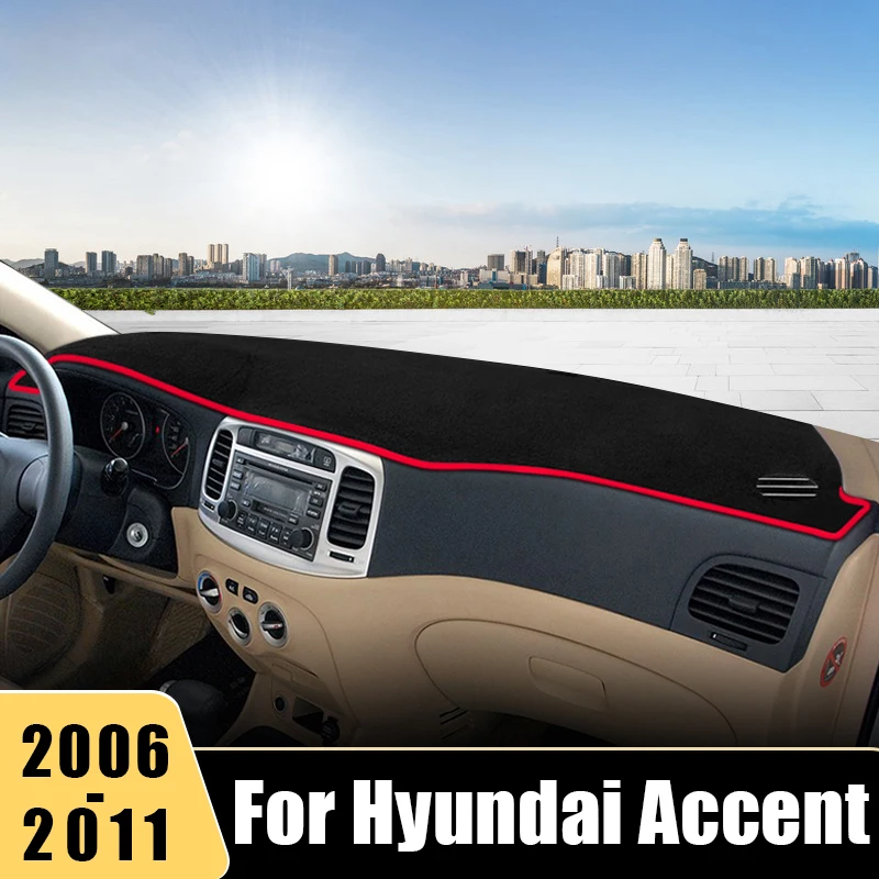 

For Hyundai Accent 2006 2007 2008 2009 2010 2011 Car Dashboard Cover Sun Shade Avoid Light Mat Non-Slip Anti-UV Pad Accessories