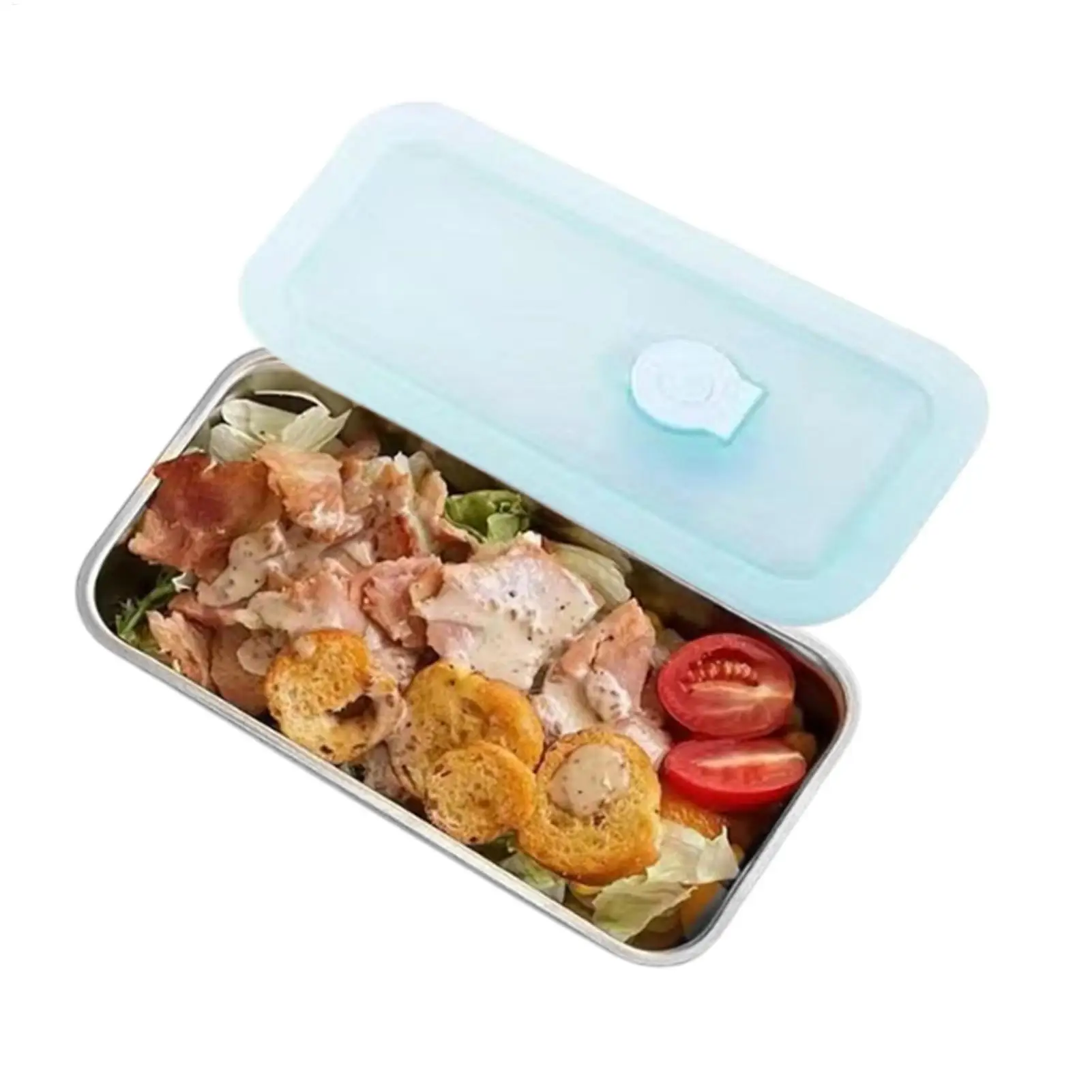 Durable Stainless Steel Double Compartment Leak-proof Snack Containers