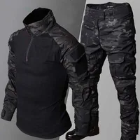 New Men's Combat Suits Airsoft Outdoor Hunting Clothes Paintball Assault Uniform Shirts Cargo Pants Men Training Wear-resisting 1