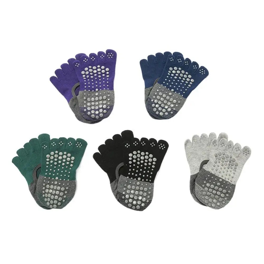 

Non-slip Gym Socks Contrast Color Cotton Ballet Socks Yoga Socks Female Hosiery Five-finger Socks