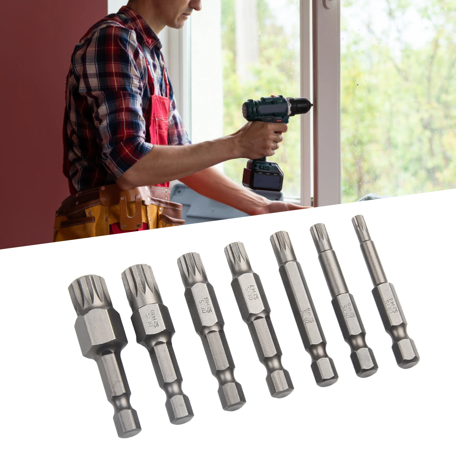 

Hand Tools Air Drills Electric Screwdrivers Screwdriver Bits High Hardness 12 Point 7pcs/set Alloy Steel Tools