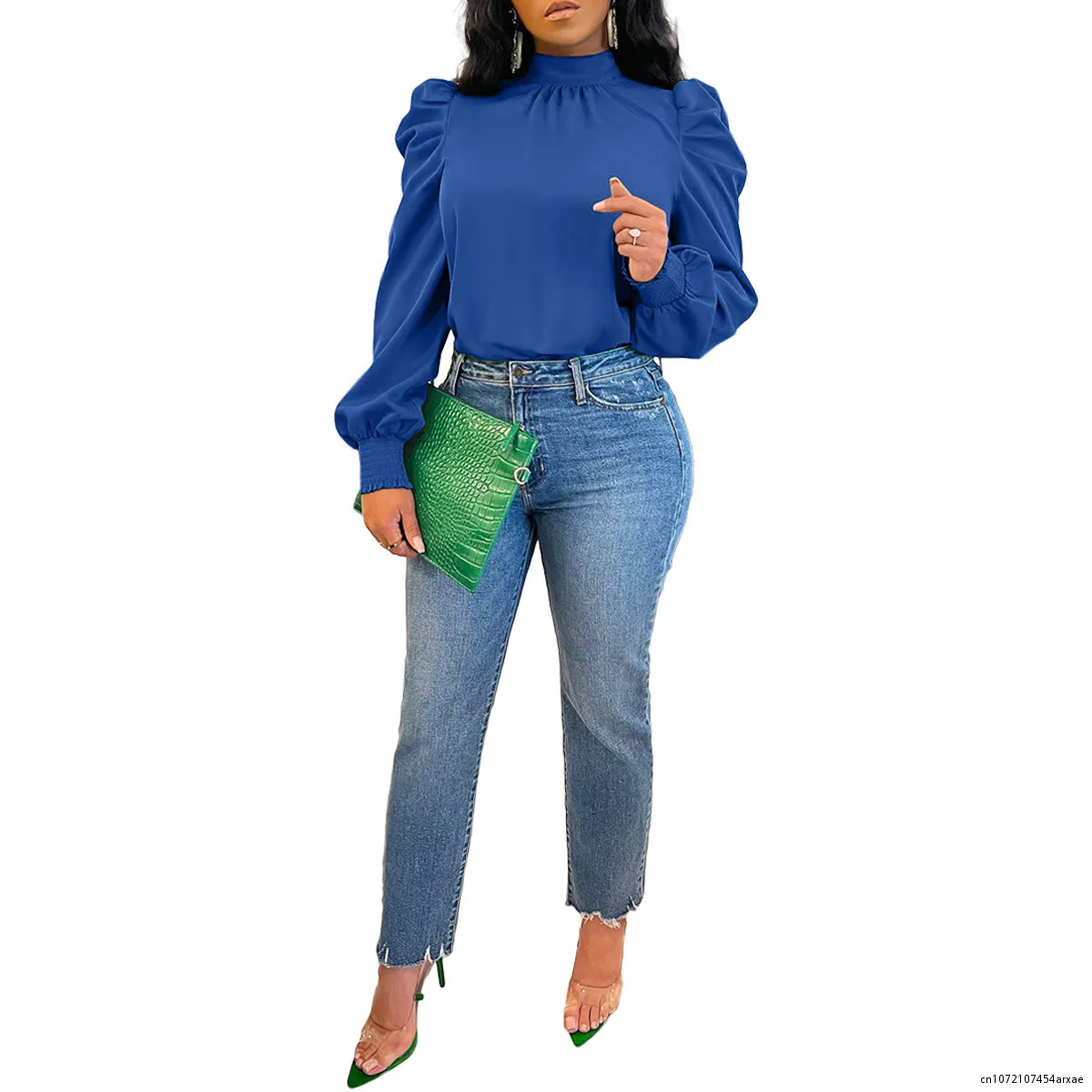 

Solid Color Long Sleeve Shirts Single-Breasted Blouses Top Female Fall Spring Women Dresses Work Office Casual Dress