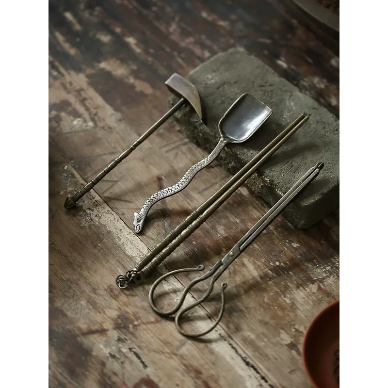

Charcoal stove tools tongs copper fittings copper carbon clip carbon shovel carbon ash copper shovel copper hammer tea stove