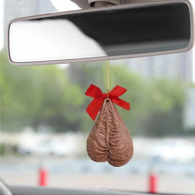 Car Rearview Mirror Decor Spoof Bow Funny Egg Car Hanging Pendant Auto  Interior Decor Car Keychain Bag Pendant Car Accessories - AliExpress