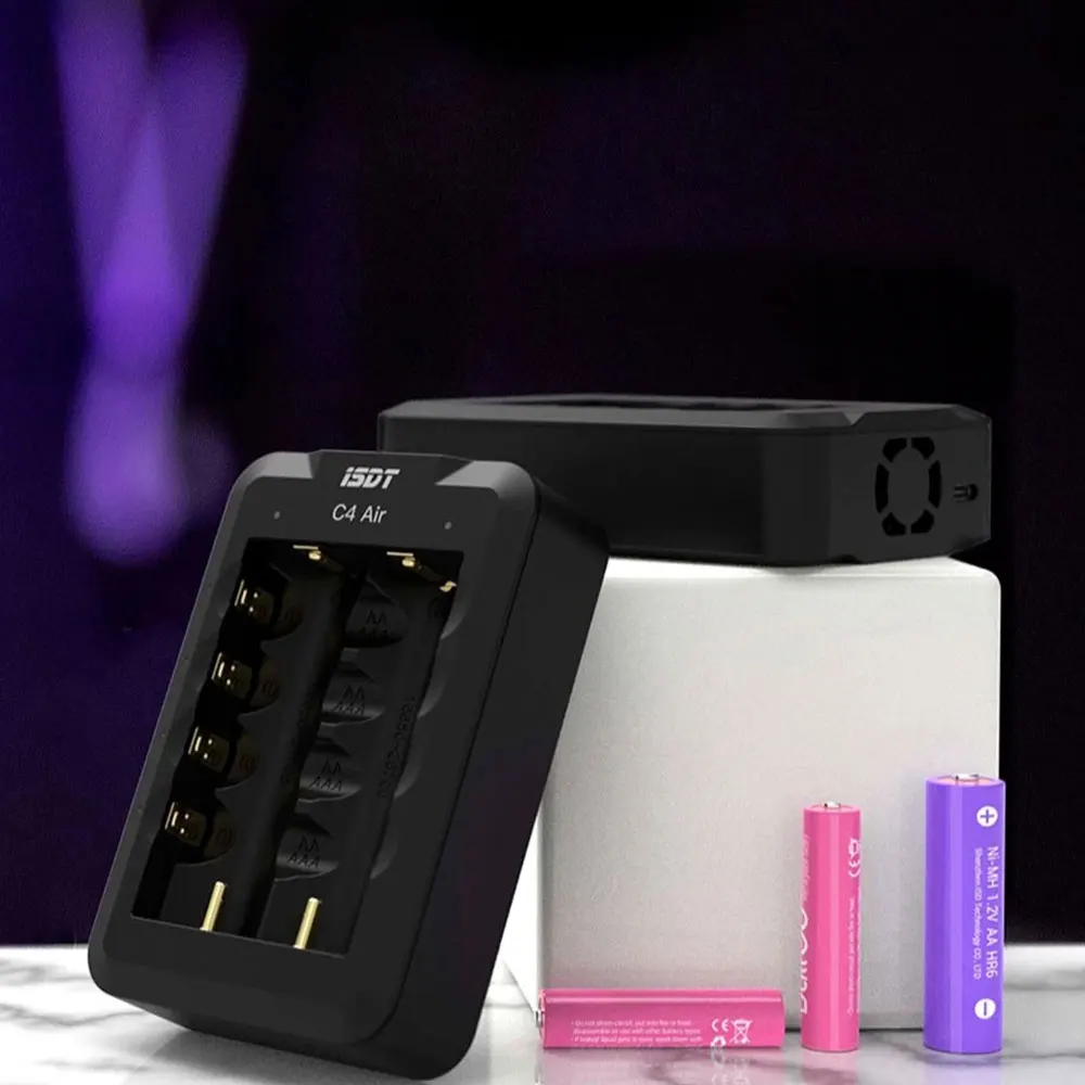 

ISDT C4 Air 4A 6 Slots USB Type-C input Smart Charger with APP Connection for RC AA AAA Li-ion Rechargeable Battery