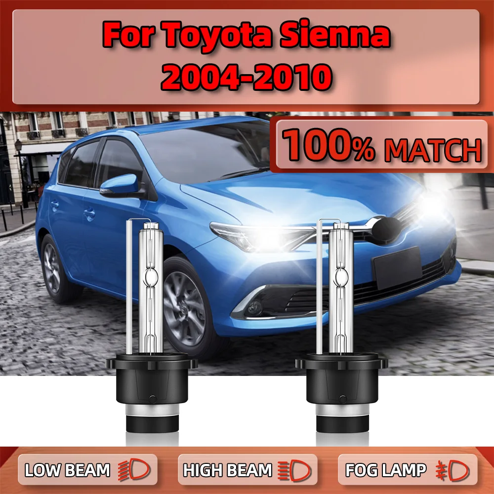 

2PCS D2R HID Xenon Car Headlight Bulbs 12V 35W Xenon Light 6000K White For Toyota Sienna 2004 2005 2006 2007 2008 2009 2010