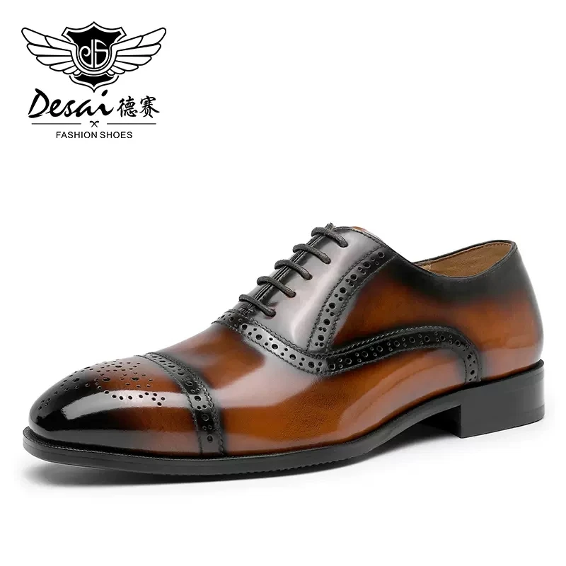 

Desai Hand Made High Quality Formal Full Grain Leather Men Oxfords Shoes Cowboy Dress Free Shipping Luxury New Arrival