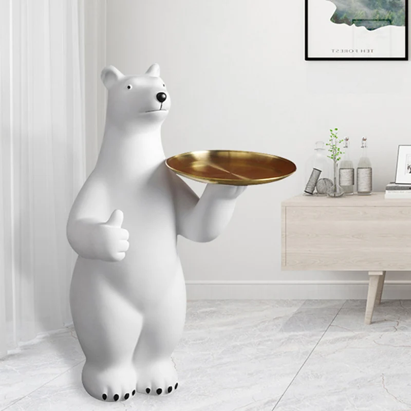 

Creative Home Polar Bear Living room Floor Decoration Resin Polar Bear Statue Fashion Desktop Ornament Modern Abstract Figurines