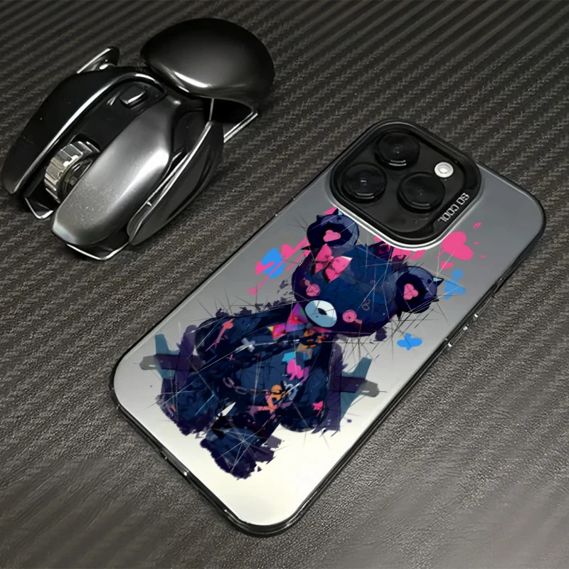 thumbnail image 1 of Case for IPHONE11 12 Color Silver Laser 3PROMAX 14PRO 15 15PRO Personality Anti-drop 15PROMAX Tide Cool Bear Mobile Phone Case, 1 of 5