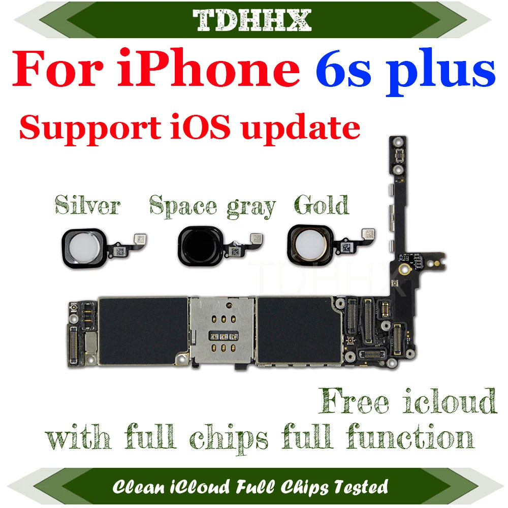 아이폰 6S 플러스용 클린 iCloud 마더보드, 지지대 iOS 업데이트 메인보드, 테스트 완료 로직 보드, 풀 칩 MB, 16G..
