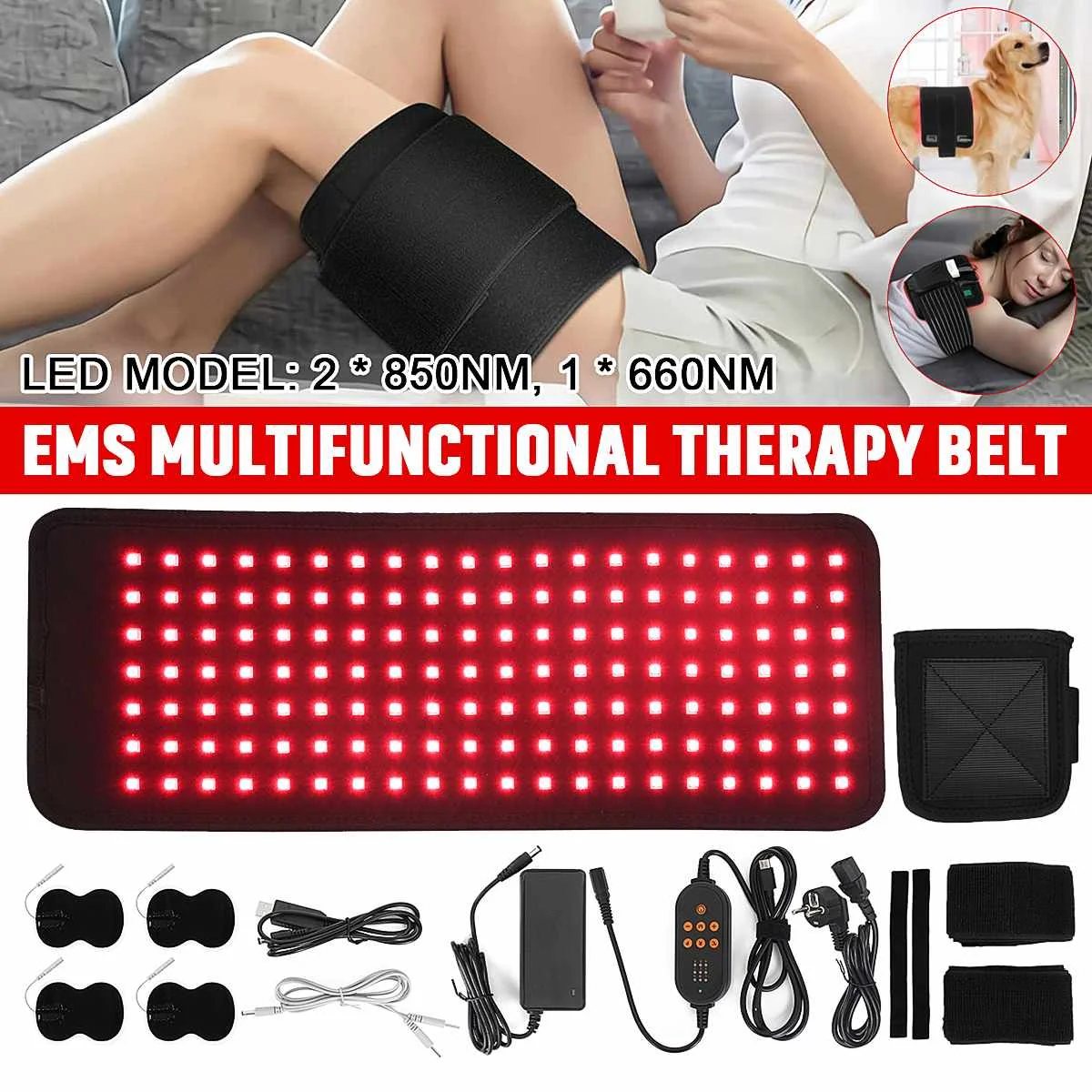 84W Near Infrared Heating Massage Pad 660Nm 850Nm Red Light Therapy
